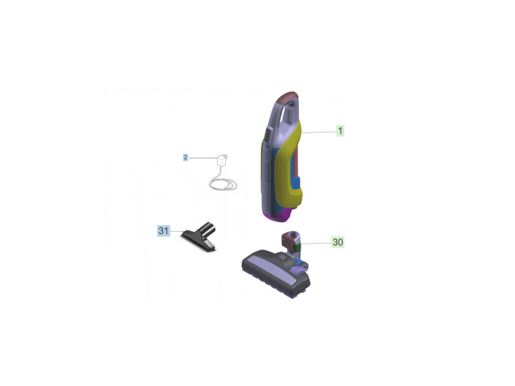 VC 5 Cordless - Sestava (Epizoda 30-Floor tool with orifice yellow)