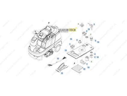 Náhradní díly Kärcher B 90 R Adv Bp - ControlConsole (Diel 1-přepínač programů)
