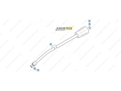 HDS 511 U EU - Jet pipe (Diel 4-Pracovní nástavec 550 mm, neotáčivý)