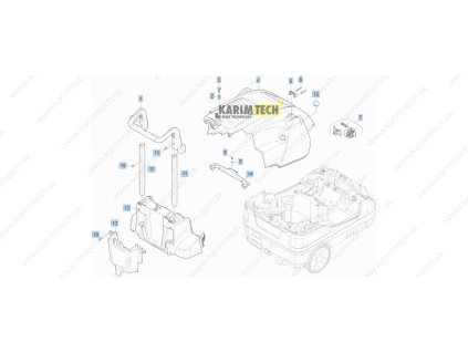 HDS 512 C - Housing (Diel 7-Montáž náhradních dílů Závěs kapoty)