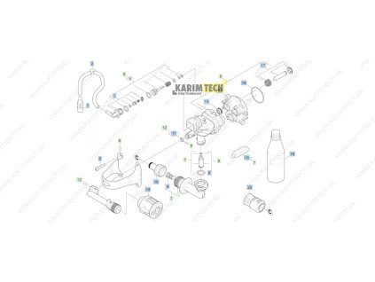 Náhradní díly Kärcher K 2.430 - pumpset2 (Diel 3-dod. náhradní díly Nipple chemistry RV)