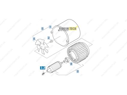 K 550 M - motor ventilation (Diel 1-kryt ventilátoru)