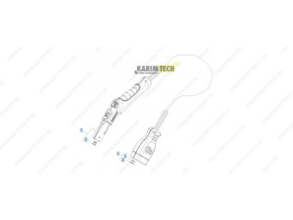 SC 5.800 C EU - Steam hose (Diel 1-náhradní parní hadice 2m bk/yw)