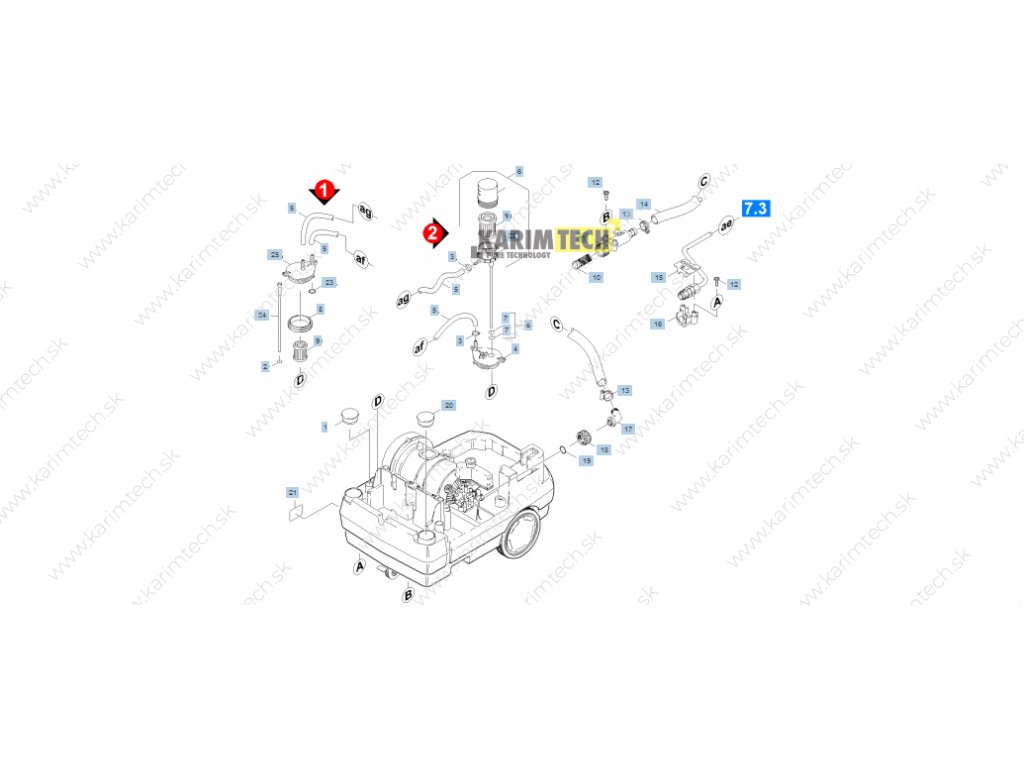 HDS 551 C - Piping (Diel 6-Filter kompl.)