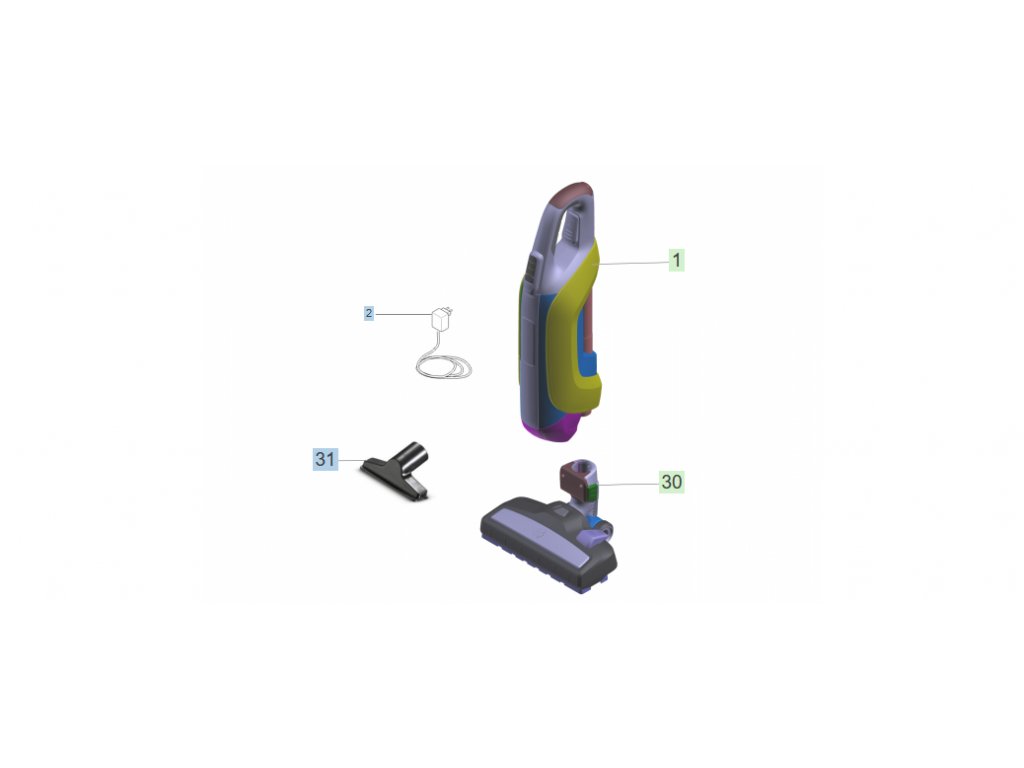 VC 5 Cordless - Zostava (Diel 30-Floor tool with orifice yellow)