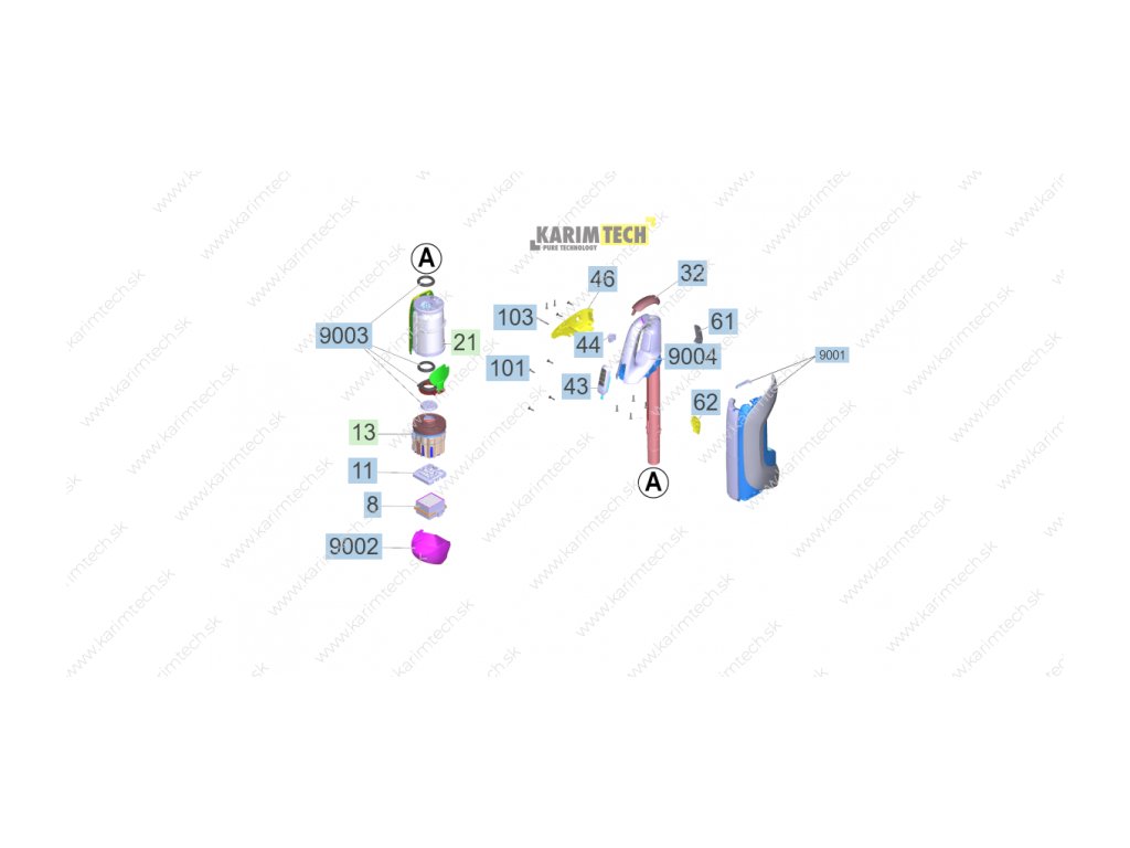 VC 5 Cordless Premium - stroj3 (Diel 8-HEPA-Hygienický filter (EN 1822:1998) pr)