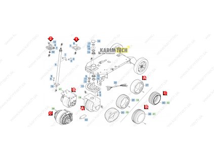 Náhradné diely Kärcher B 90 R Adv Bp - Steering (Diel 13-Prírubové ložisko kompl.)