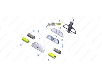 Náhradné diely Kärcher FC 3 Cordless - Head brush (Diel 2-Waste water tank complete)