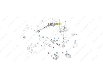 Náhradné diely Kärcher K 2.430 - pumpset1 (Diel 1-Súpr. náhr. dielov prepúšťací ventil)