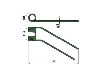 Feder für den FELLA-Wender rechts grün