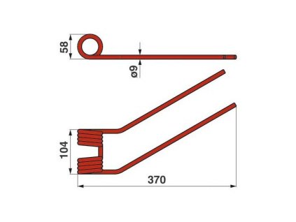 Feder für FELLA links rot Wender