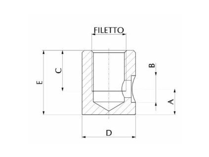 Gewindebuchse  1/4" + Loch  Ø10