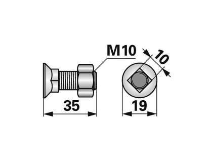 Pflugschraube M10x35 mm