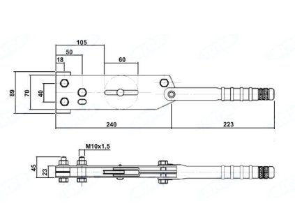 Handbremshebel 460mm mit Metallrolle
