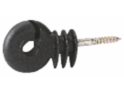 Isolator rund schwarz, Halter 6mm