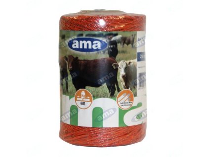 Orangefarbenes Leiterseil, 1 Leiter ø 0,20 mm, 2 Leiter ø 0,22 mm, Länge 250 m