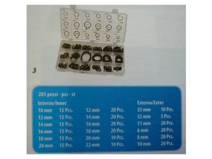 Seger-Sicherungssatz, 285-teilig, außen, innen