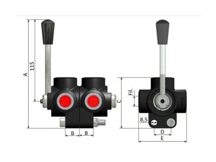 6-Wegehahn, 90l, 1/2"