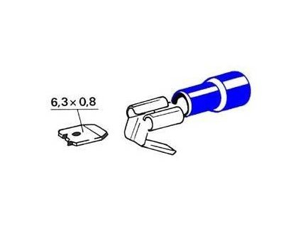 blau isolierter Stecker mit 6,3 mm, 1-2,5 mm Abgriff