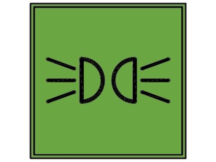 Quadratischer Abblendlichtblinker, grün