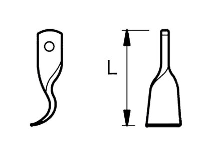 Schlegelmesser gedreht 152mm, 50x10