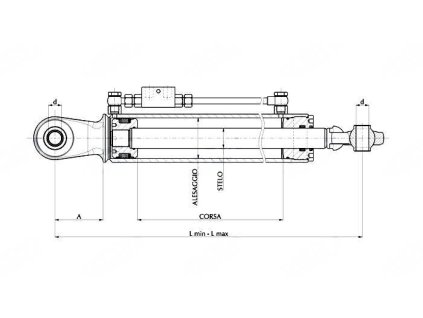 Hydraulischer Oberlenker, Kat. 1, 650-1050mm, AUGE/AUGE
