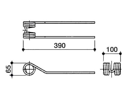 Wenderfeder 65x100x390