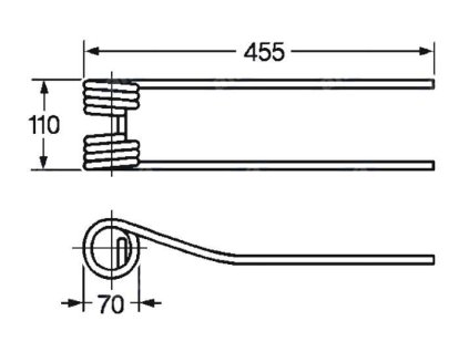 Wenderfeder 70x110x455