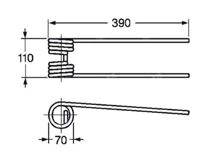 Wenderfeder 70x110x390