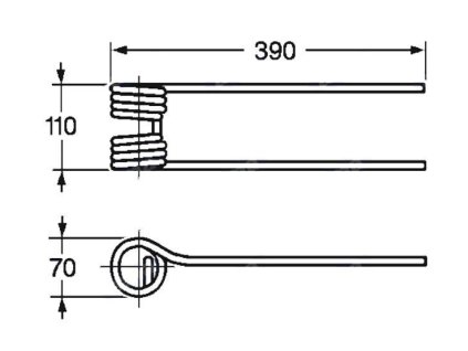 Wenderfeder 70x110x390