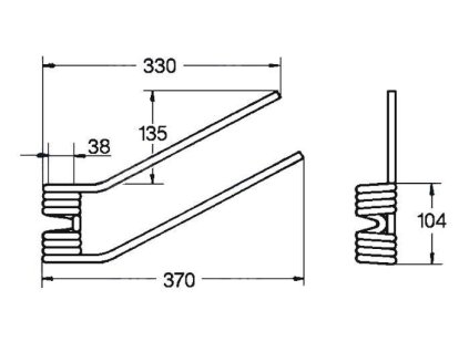 Dreherfeder 38x104x330x370 links