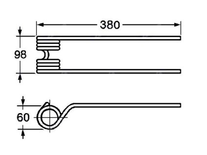 Wenderfeder 60x98x380