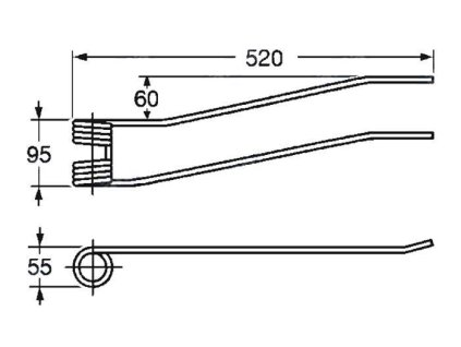 Tellerfeder 55x95x520