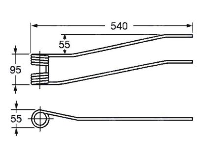 Tellerfeder 55x95x540