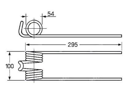 Feder für Häcksler, Wender 54x100x295