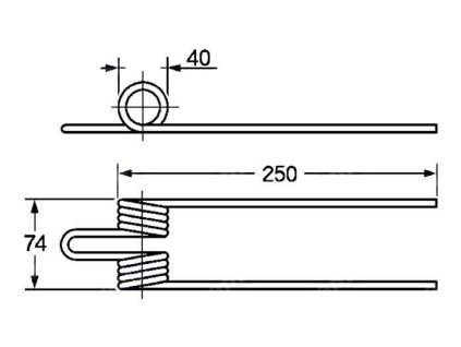 Feder für Häcksler, Wender 40x74x250