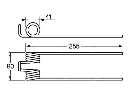 Feder für Häcksler, Wender 41X80X255