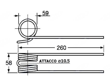 Feder für Häcksler, Wender 59x58x260