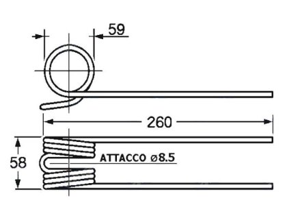 Feder für Häcksler, Wender 59x58x260