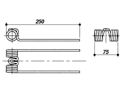 Feder für Häcksler, Wender 75x250