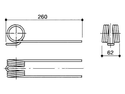 Feder für Häcksler, Wender 62x260