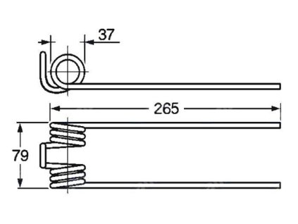 Feder für Häcksler, Wender 37x79x265