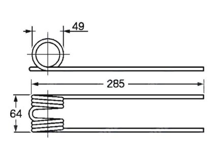 Feder für Häcksler, Wender 49x64x285