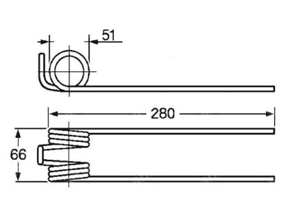 Feder für Häcksler, Wender 51x66x280
