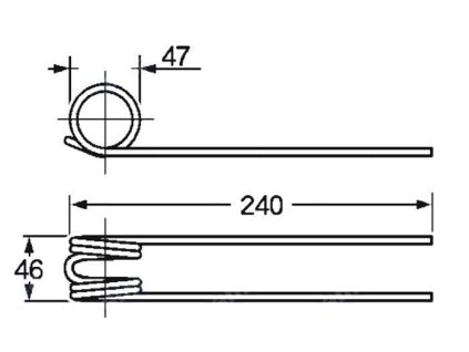 Feder für Häcksler, Wender 47x46x240