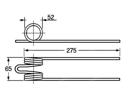 Feder für Häcksler, Wender 52x65x275
