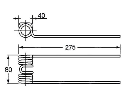 Feder für Häcksler, Wender 40x80x275