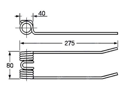 Feder für Häcksler, Wender 40x80x275