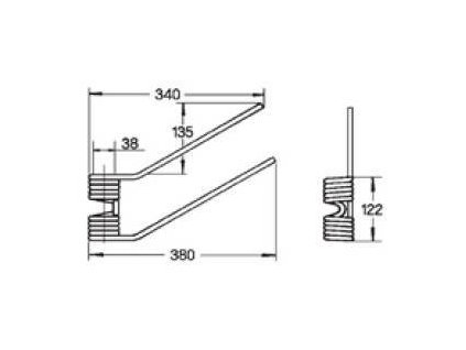 Wenderfeder 38x122x340/380