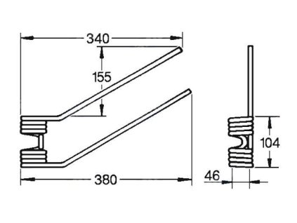 Dreherfeder 46x104x340/380 links